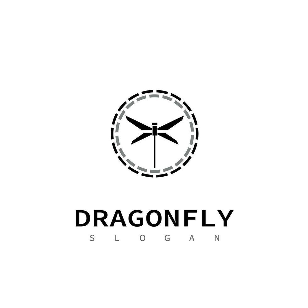 dragonfly logo animal design symbol icon vector