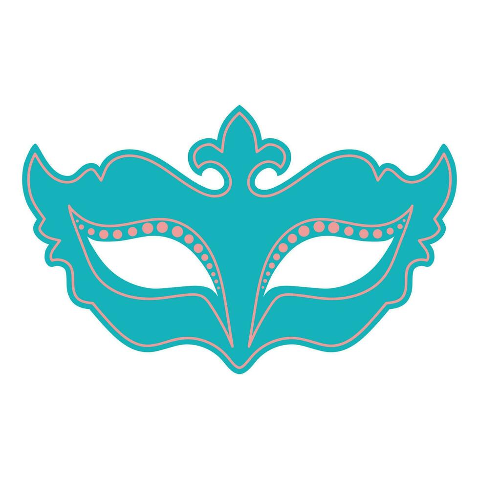 Carnival mask. Festive element for holiday. Flat cartoon vector illustration isolated on a white background.