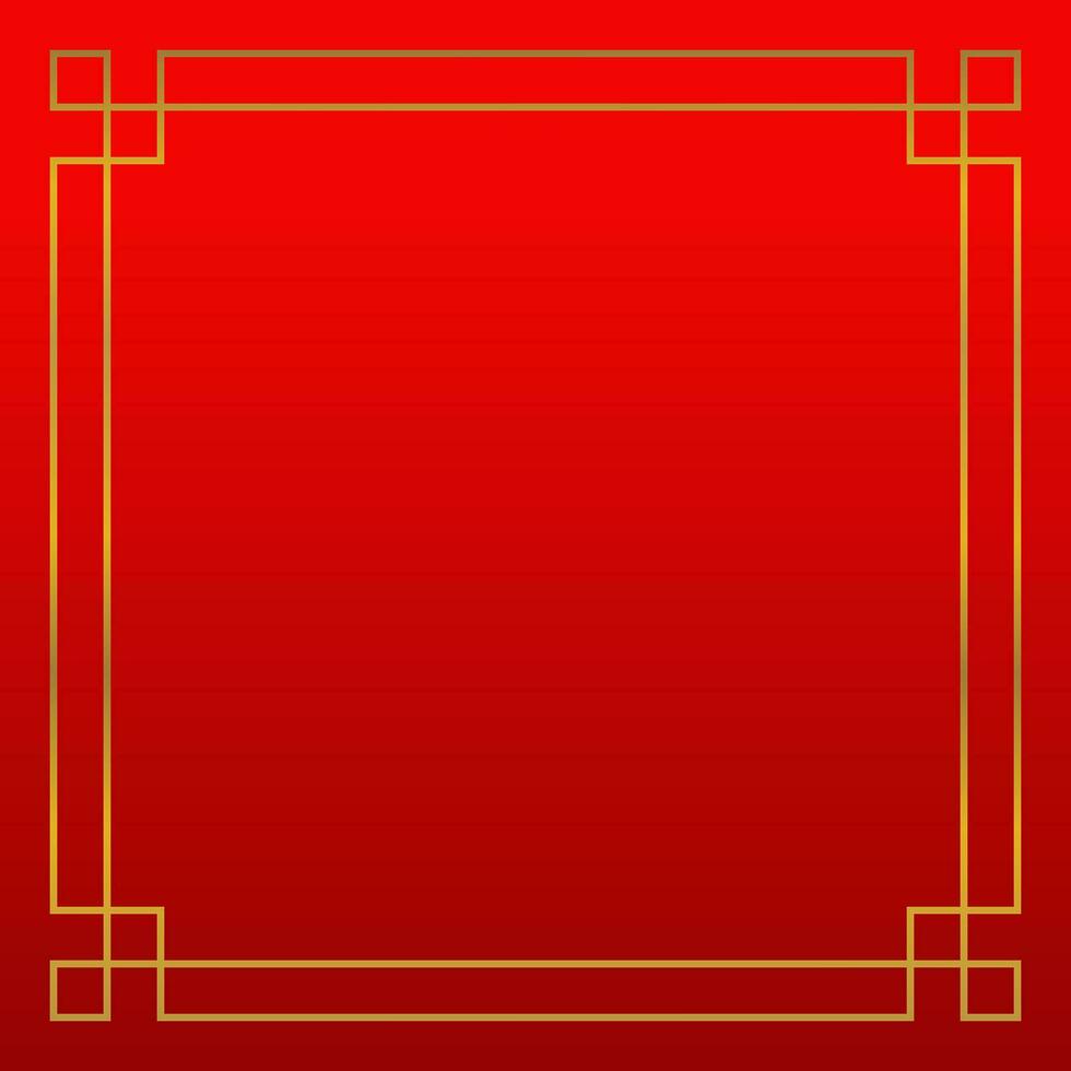 red chinese new year background with gold line decoration. vector design for poster, greeting card, social media, web, banner.