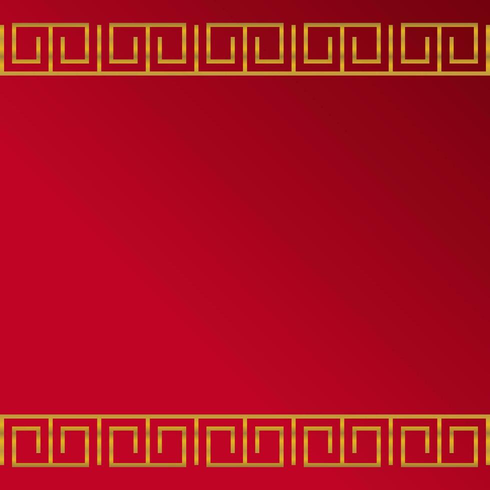 red chinese new year background with gold line decoration. vector design for poster, greeting card, social media, web, banner.