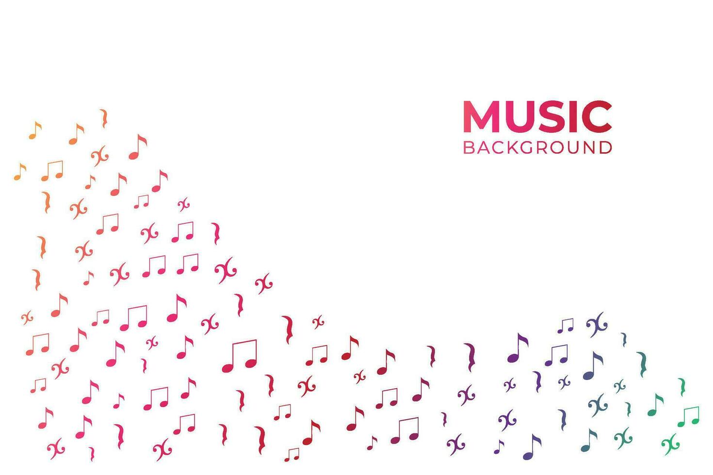 Colorful music background on a white background vector