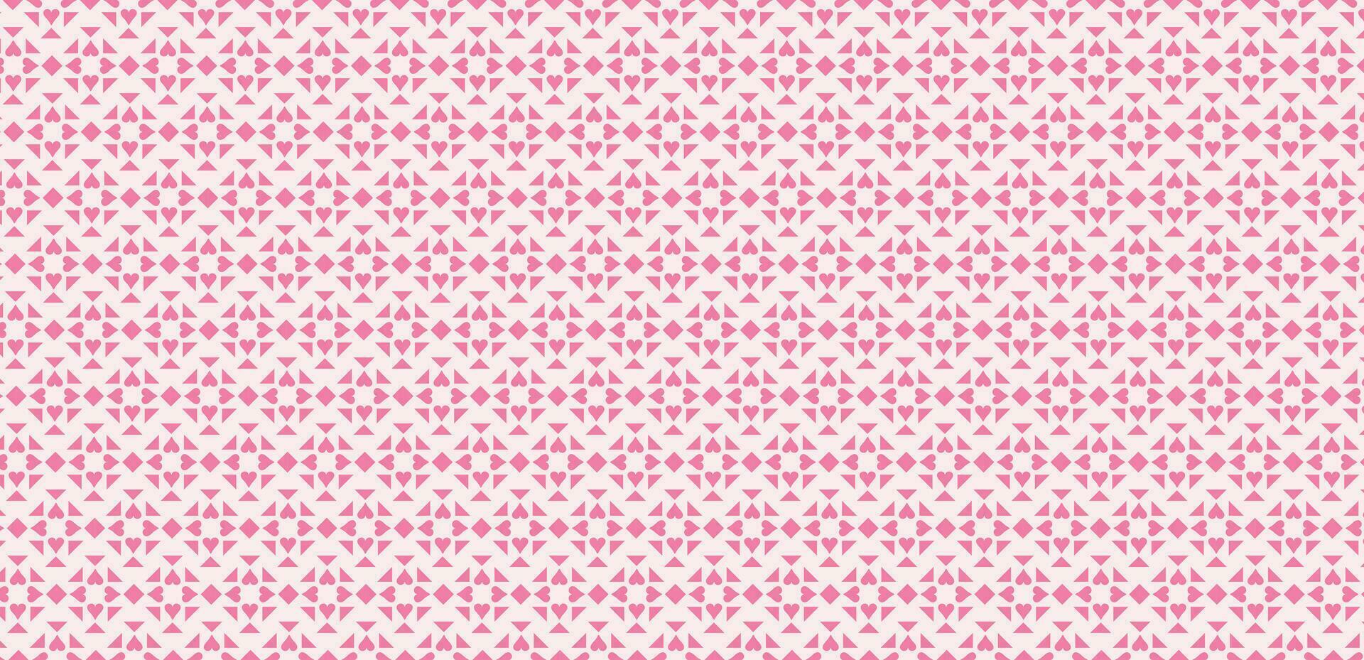Abstract pink heart seamless pattern design, love background vector