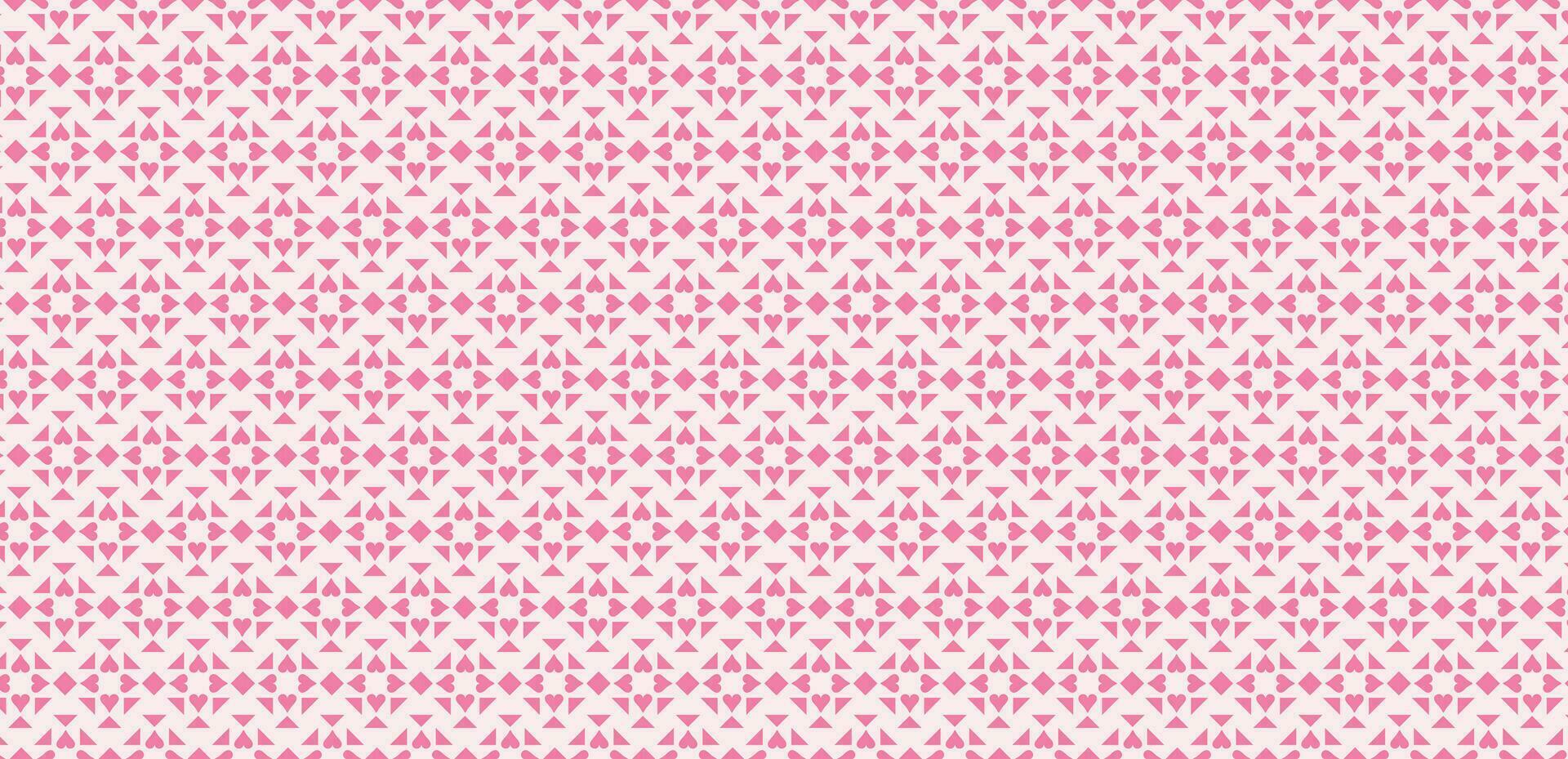 Abstract pink heart seamless pattern design, love background vector