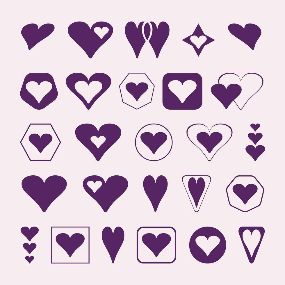 Set of heart icons for your design. Vector illustration