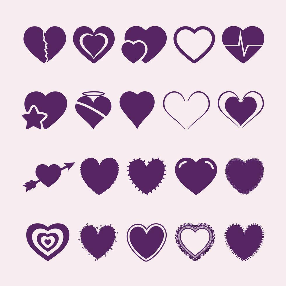 Set of hearts icons. Vector illustration for your graphic design.