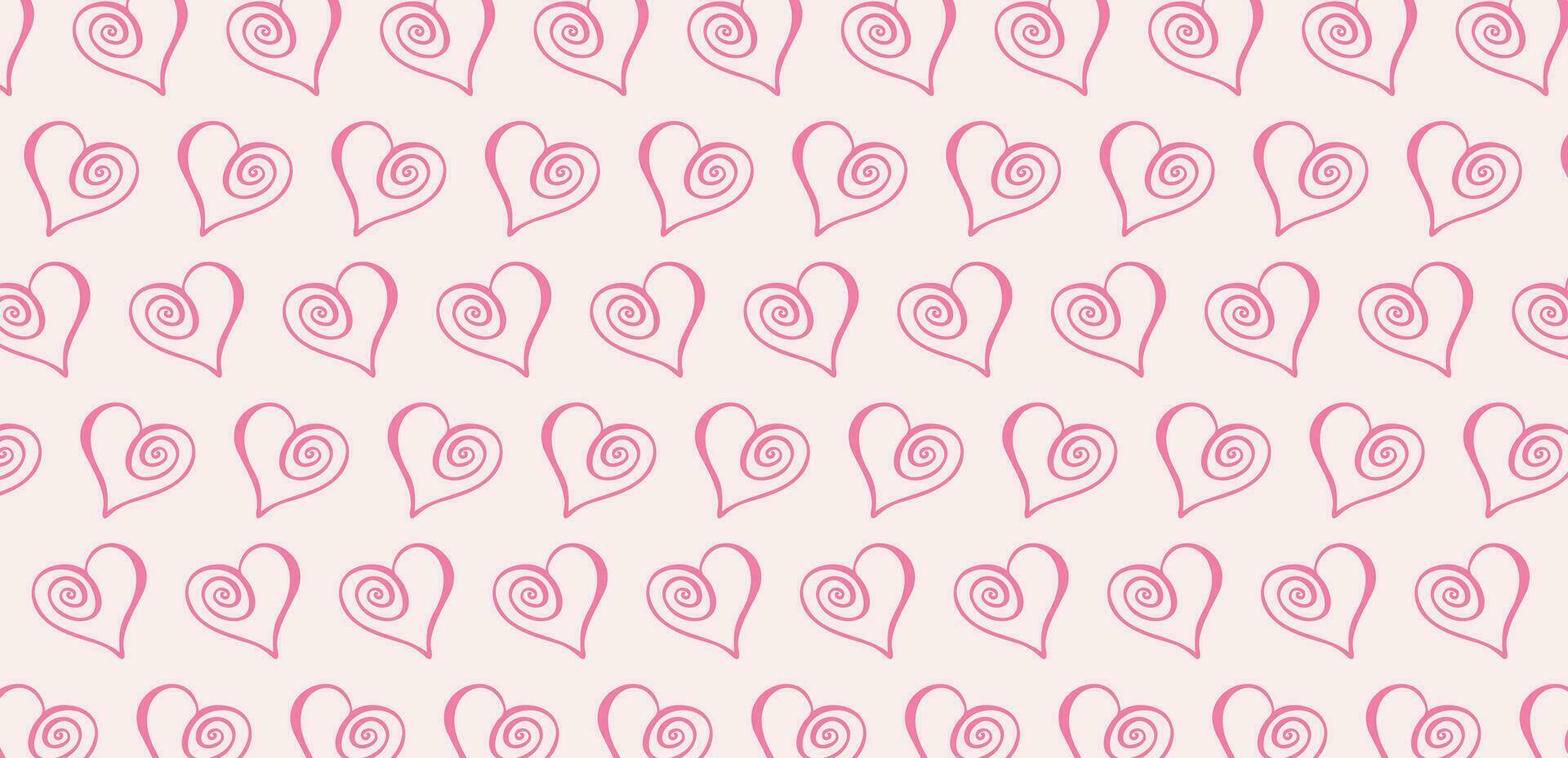 Abstract pink heart seamless pattern design, love background vector