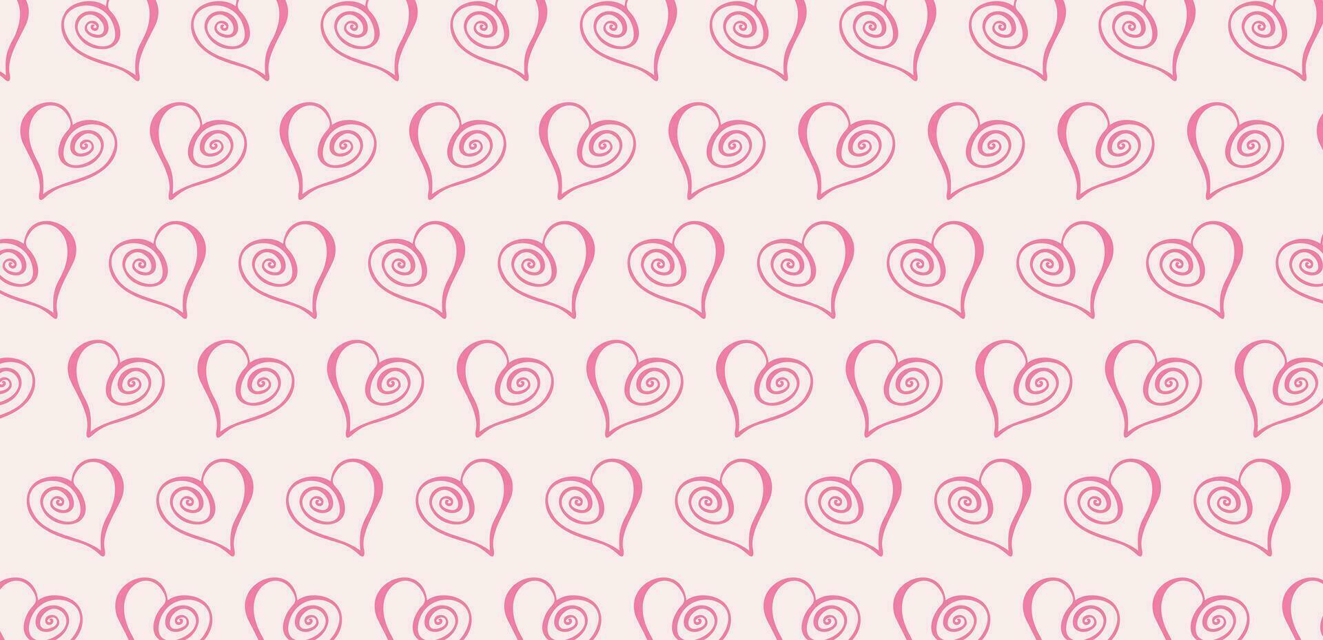 Abstract pink heart seamless pattern design, love background vector