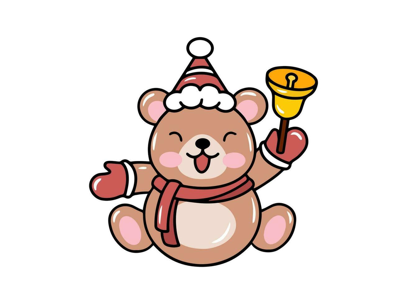 oso dibujos animados para Navidad día vector