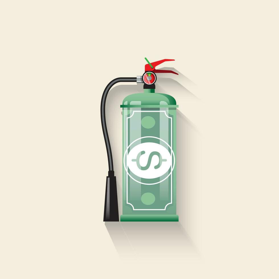 Banknote Dollar in Shape of Extinguisher vector