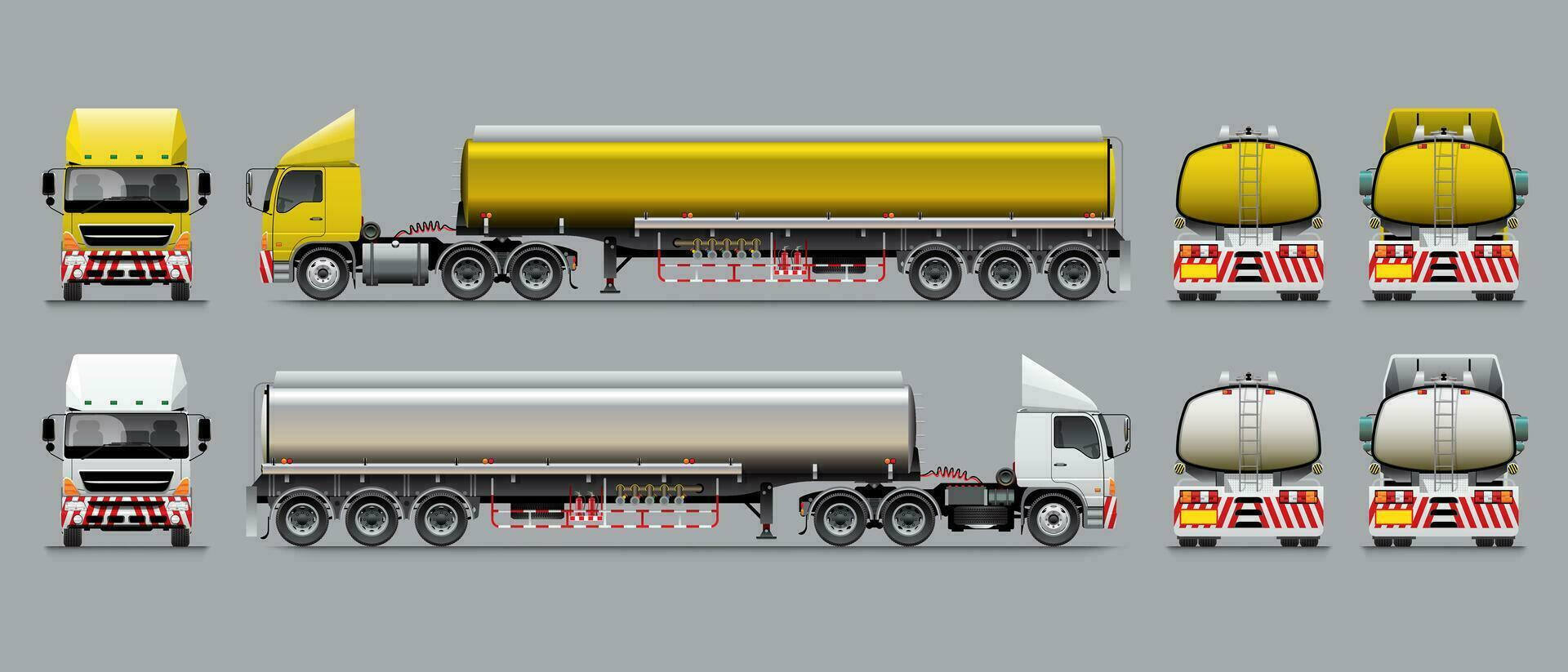 Semi-trailer Tanker Truck Template vector