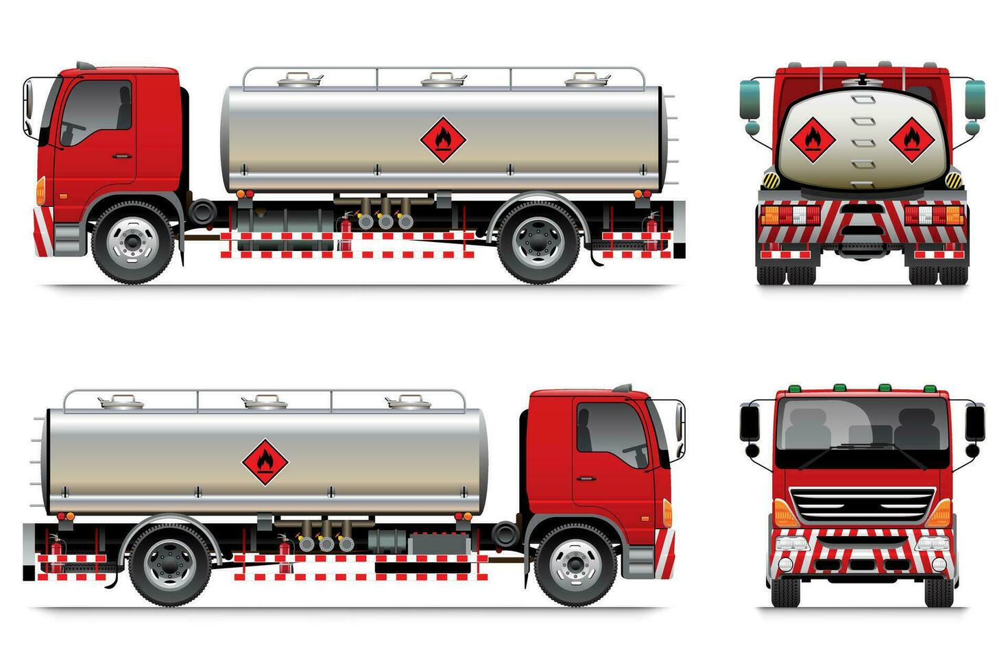 Oil Tank Truck 6 Wheels vector