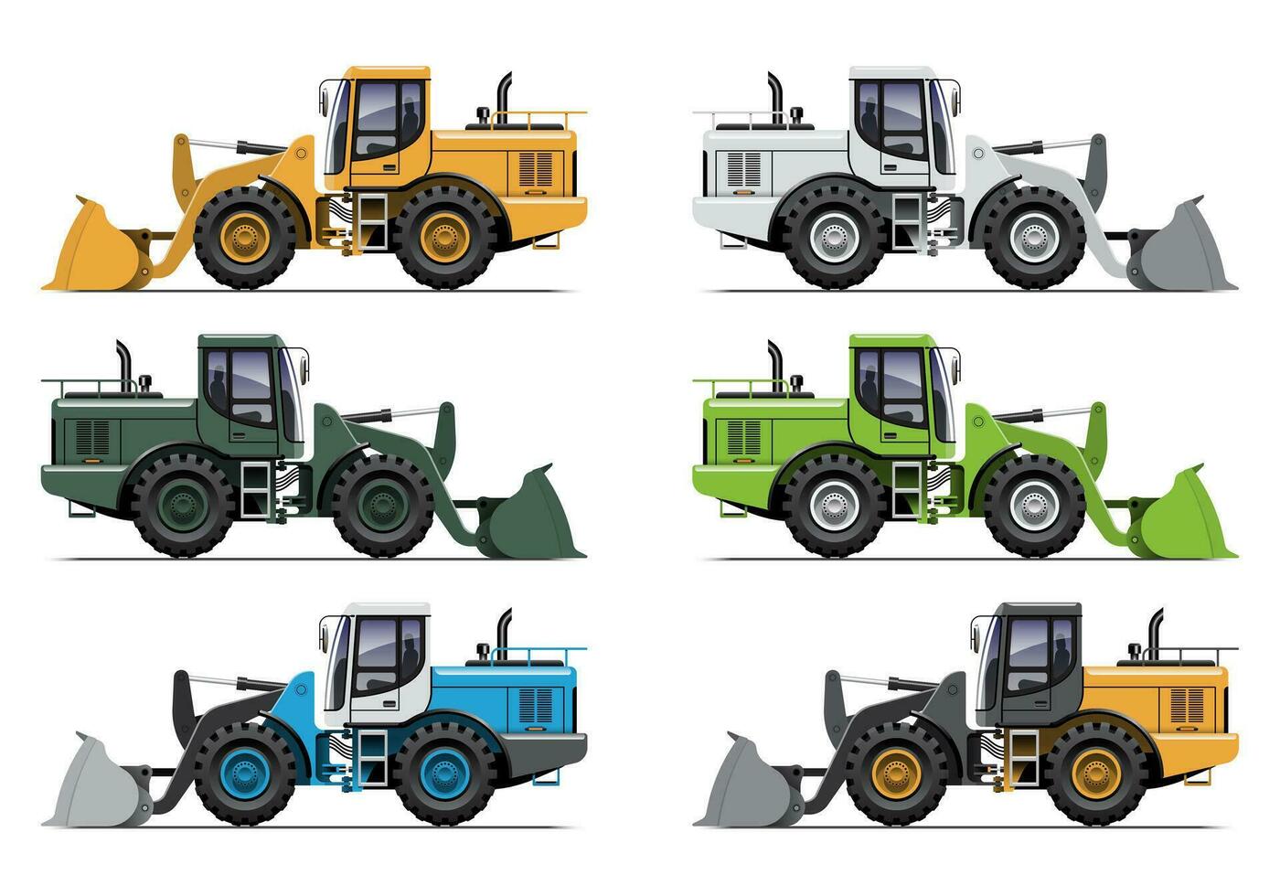 Set of Construction Machines, Wheel Loader vector