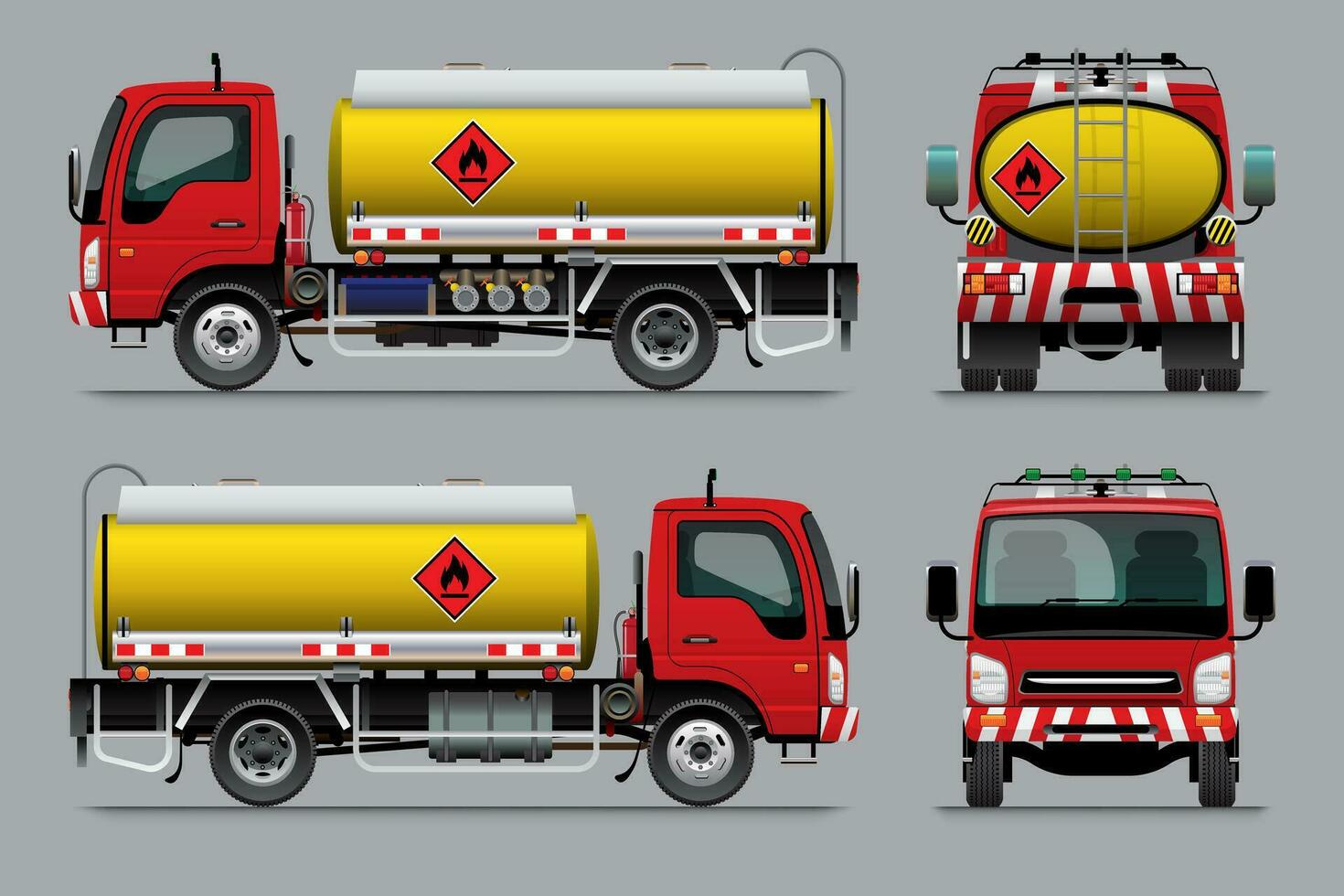 Oil Tank Truck 6 Wheels vector