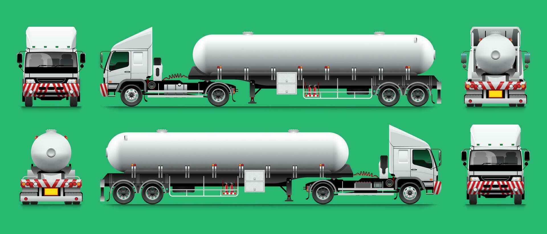 semirremolque petrolero camión modelo vector