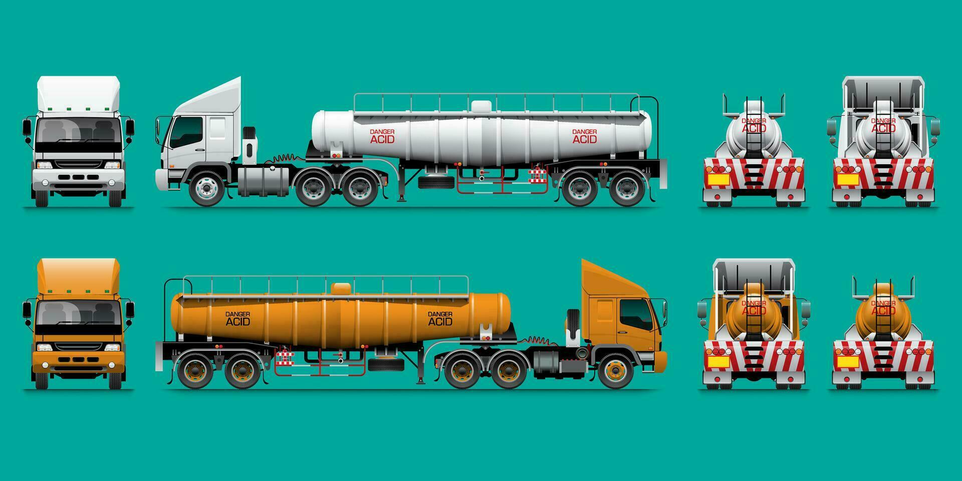 Semi-trailer Tanker Truck Template vector