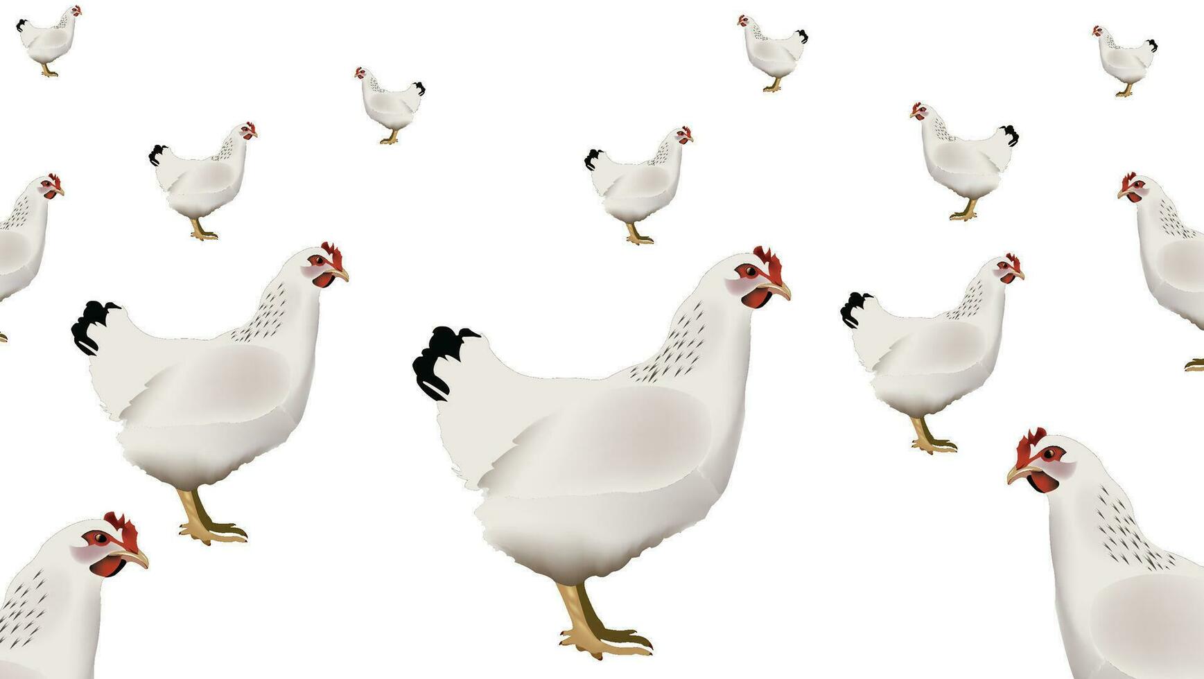 chickens in chicken coop group vector