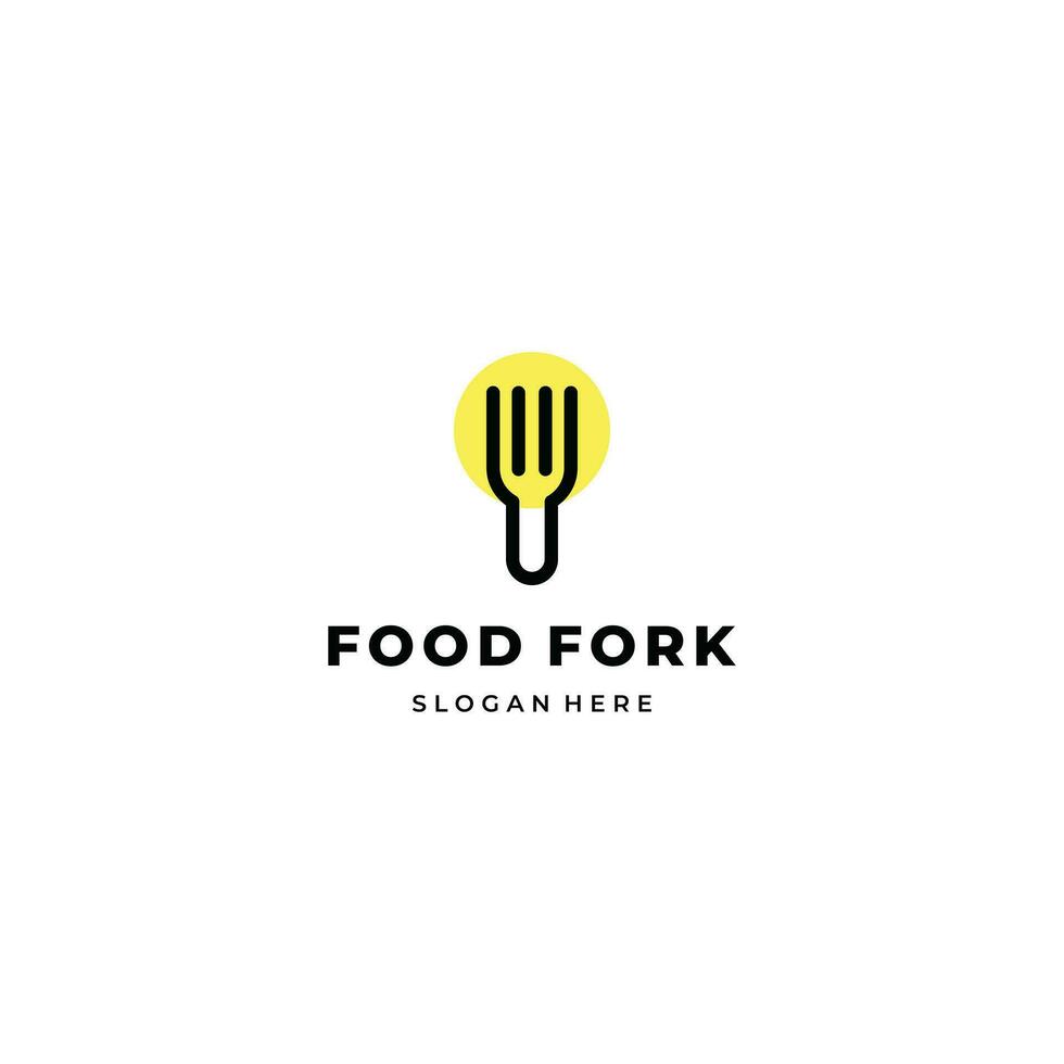 Simple minimalist fork logo for your food business vector