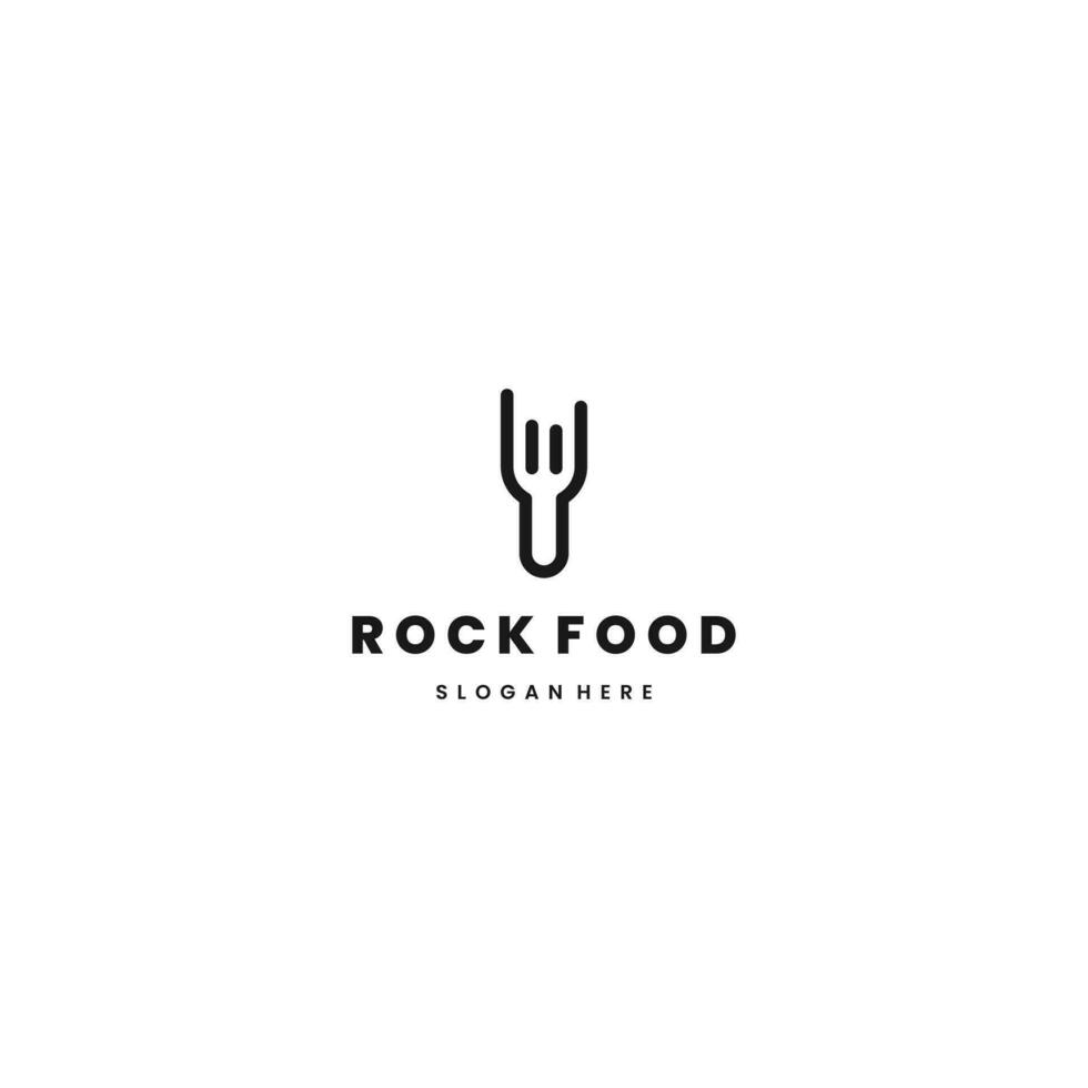 sencillo rock tenedor, frio tenedor, difícil tenedor logo diseño en aislado antecedentes vector