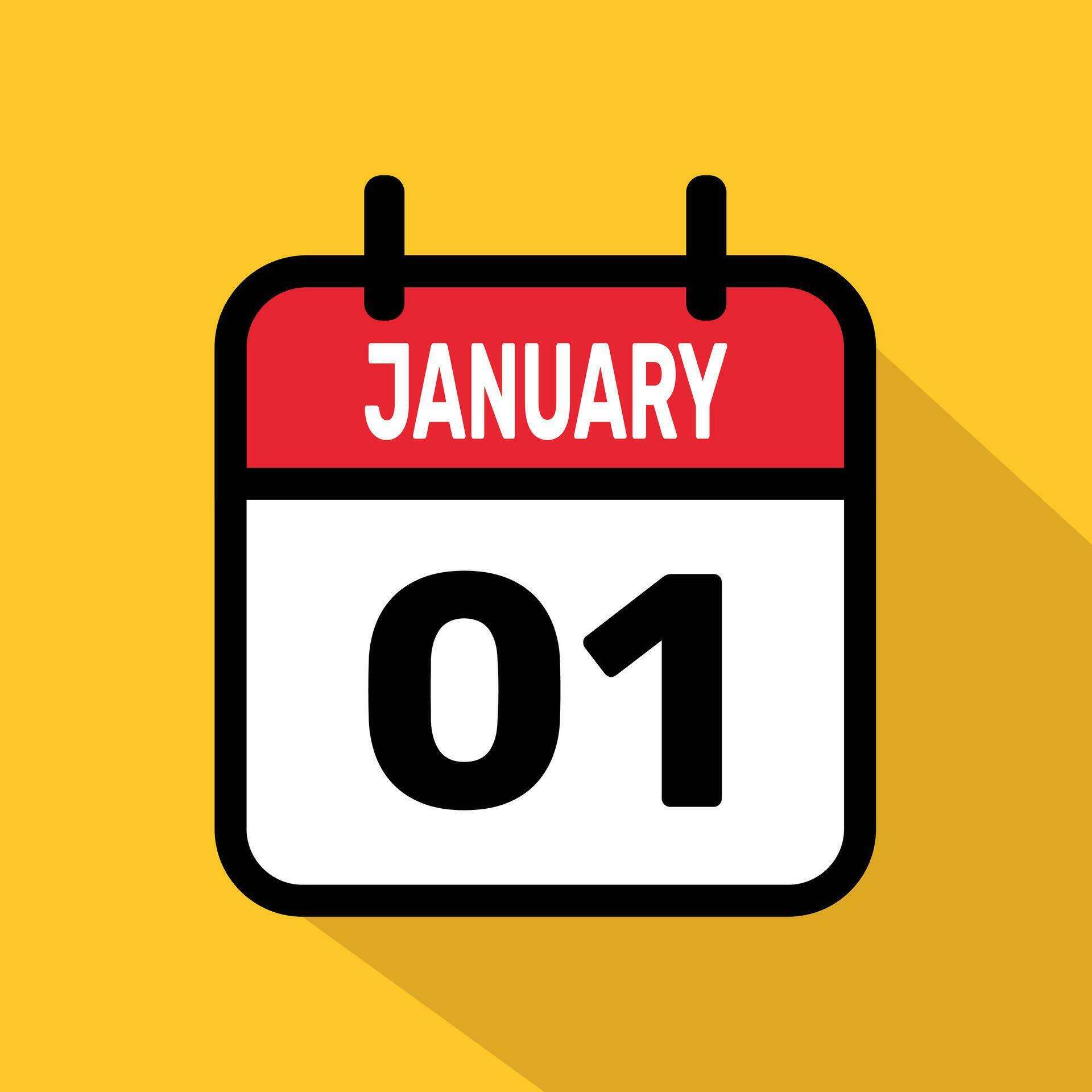 Calendar 1 January Vector illustration background design. 35371175