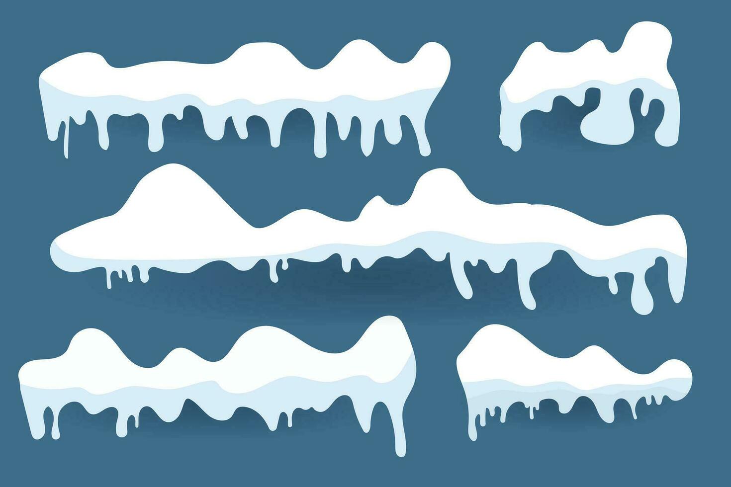 conjunto de nieve hielo vector. invierno hielo diseño. nieve y hielo. blanco azul nieve modelo. nieve marco decoración aislado en azul antecedentes. Navidad, nuevo año concepto vector