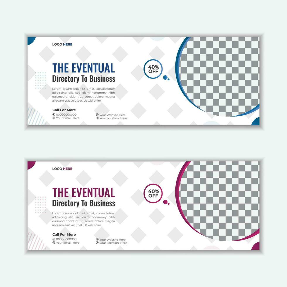 Template of white and black banner with triangles for images for social networks vector