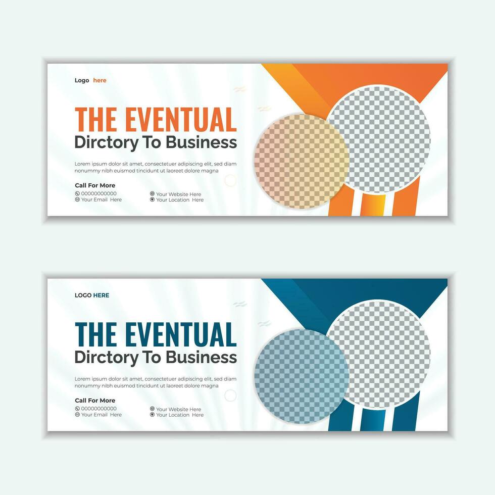 Template of white and black banner with triangles for images for social networks vector
