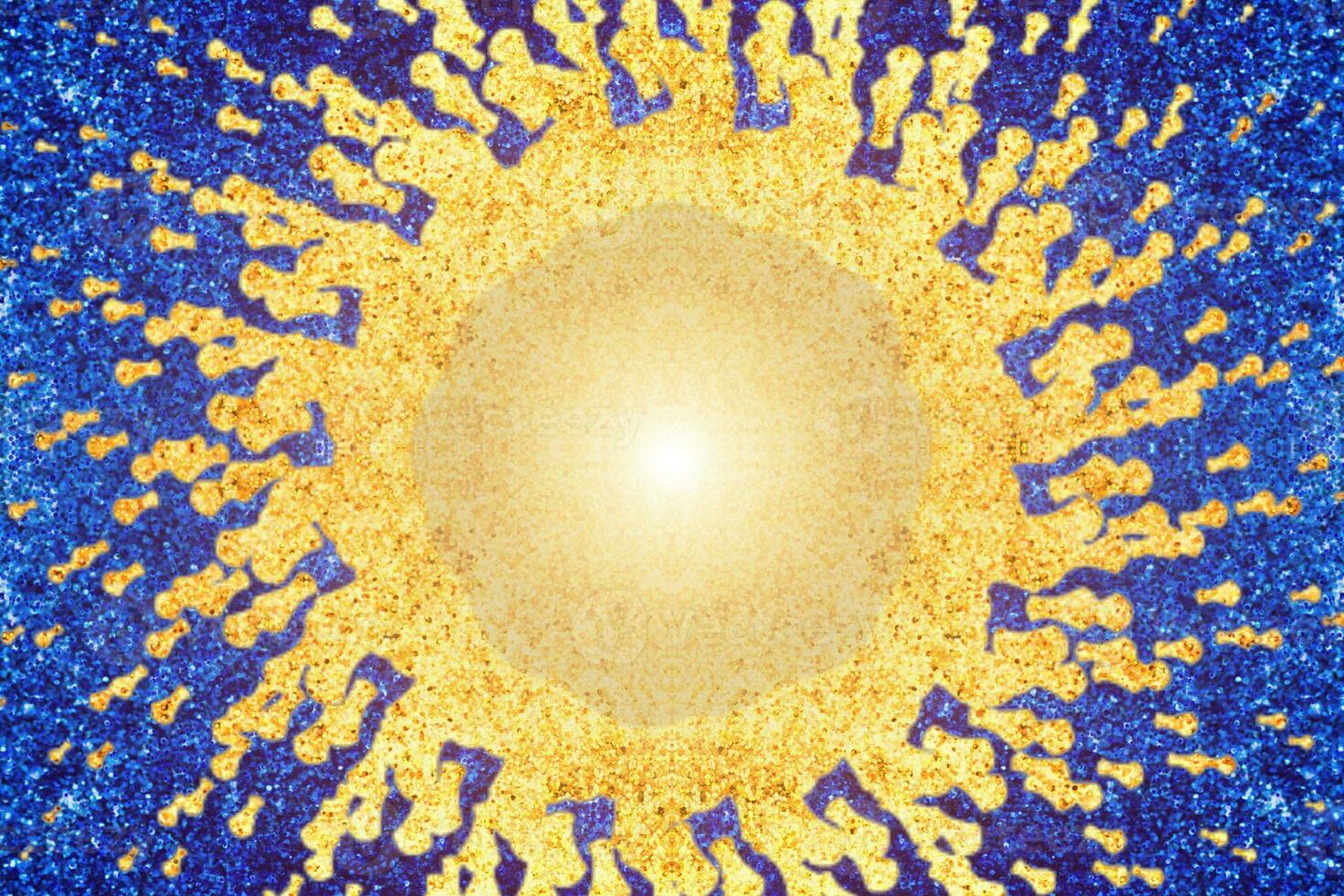 Gold light on Blue Sparkling Glitter Background. photo