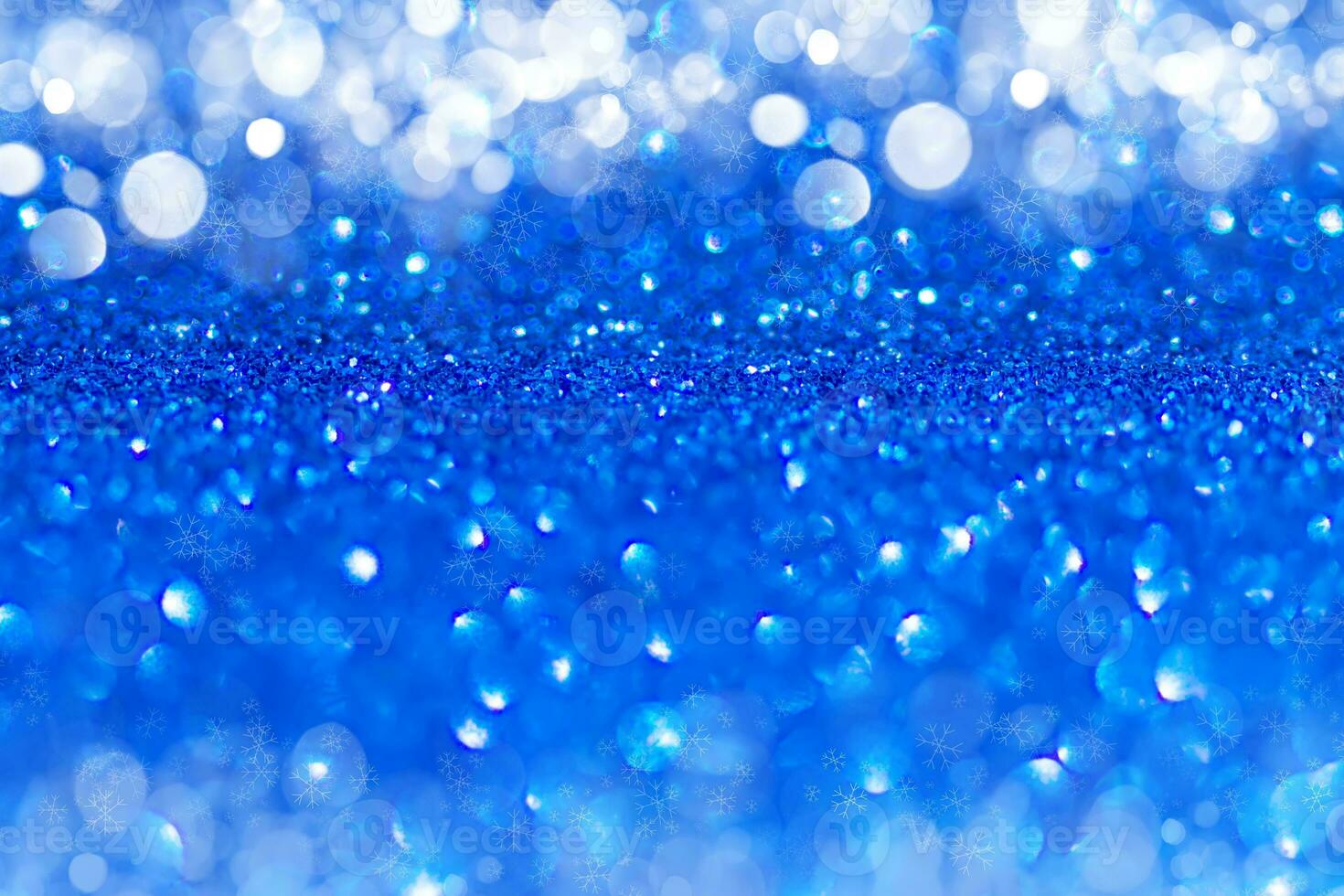 Blue Sparkling Glitter bokeh Background. photo