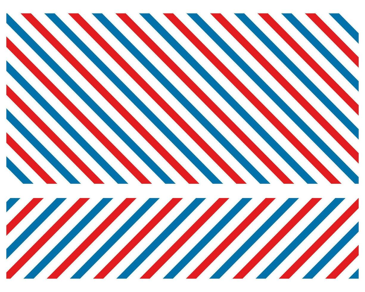 Barber colored liner background. Blue red vector pattern. Diagonal stripe pattern
