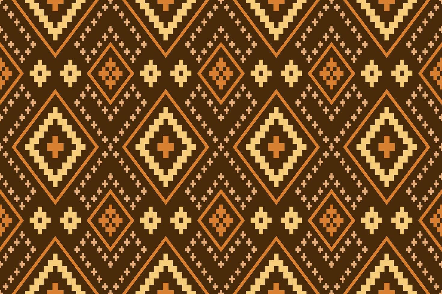 Nature vintages cross stitch traditional ethnic pattern paisley flower Ikat background abstract Aztec African Indonesian Indian seamless pattern for fabric print cloth dress carpet curtains and sarong vector