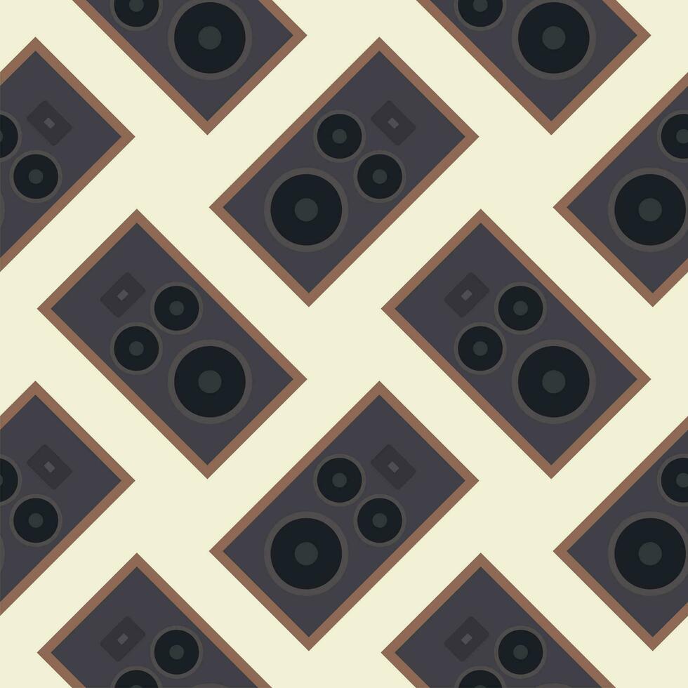 audio speaker seamless pattern. loud speaker box background pattern, creative and beautiful shape amazing studio stereo modern electronics loud speaker seamless pattern illustration design vector