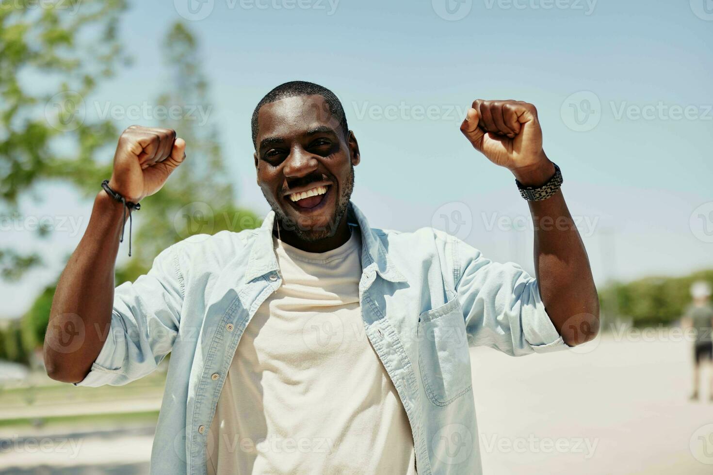 American man attractive happiness person adult smile portrait young happy cheerful black african photo
