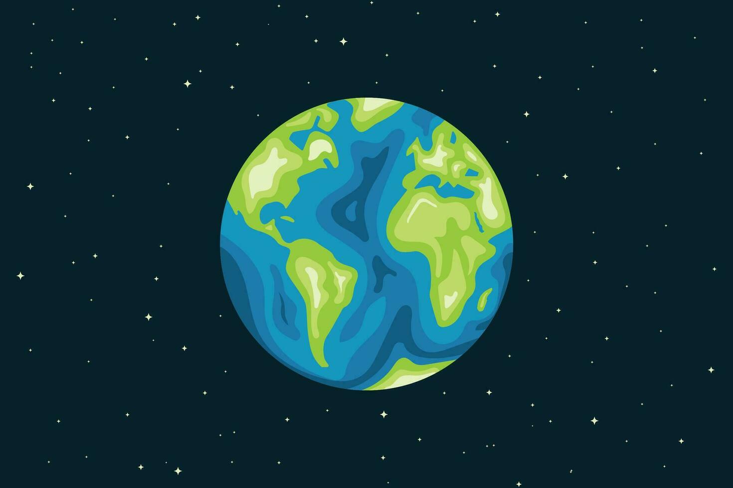 Earth globe point of view from outer space isolated dark background vector illustration