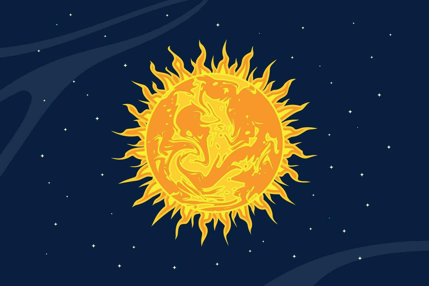 Sunburst in outer space vector illustration