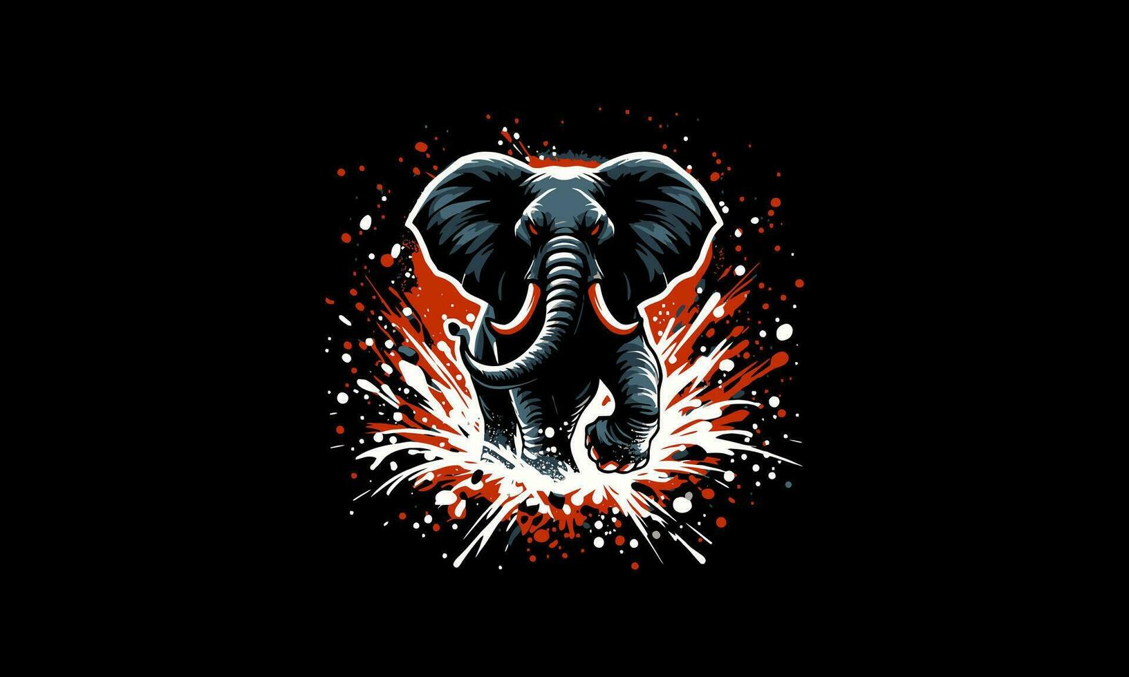 elephant angry with running vector illustration design