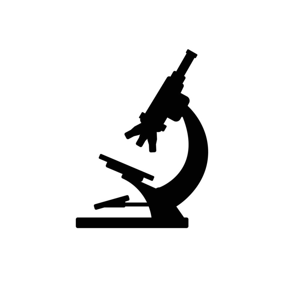 Microscope laboratory science silhouette, Consider incorporating a stylized, clean and minimalist design vector