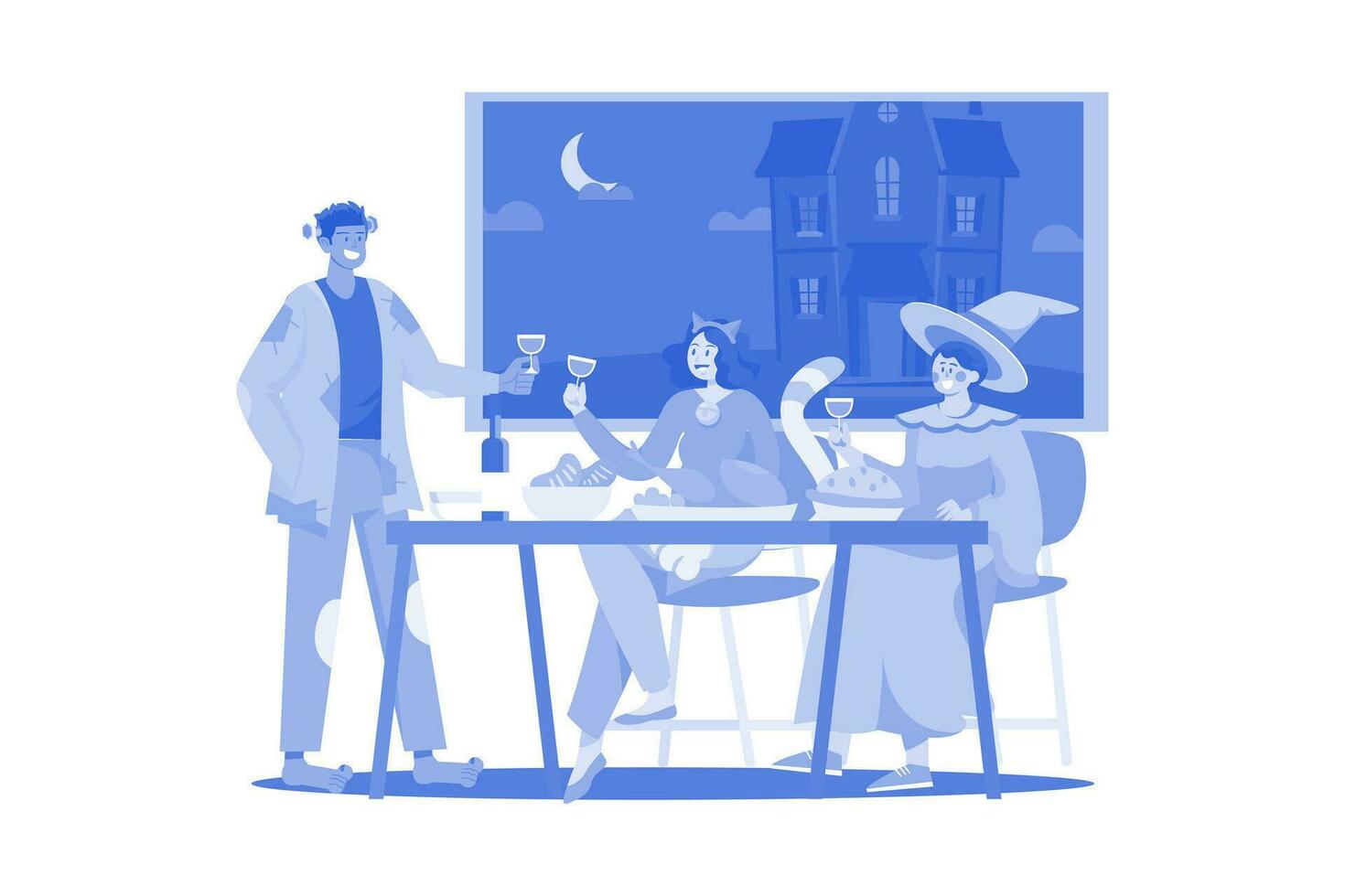 Halloween Illustration concept on a white background vector