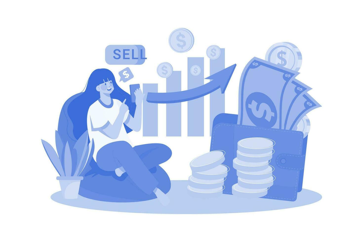 Take the investment profit Illustration concept on a white background vector