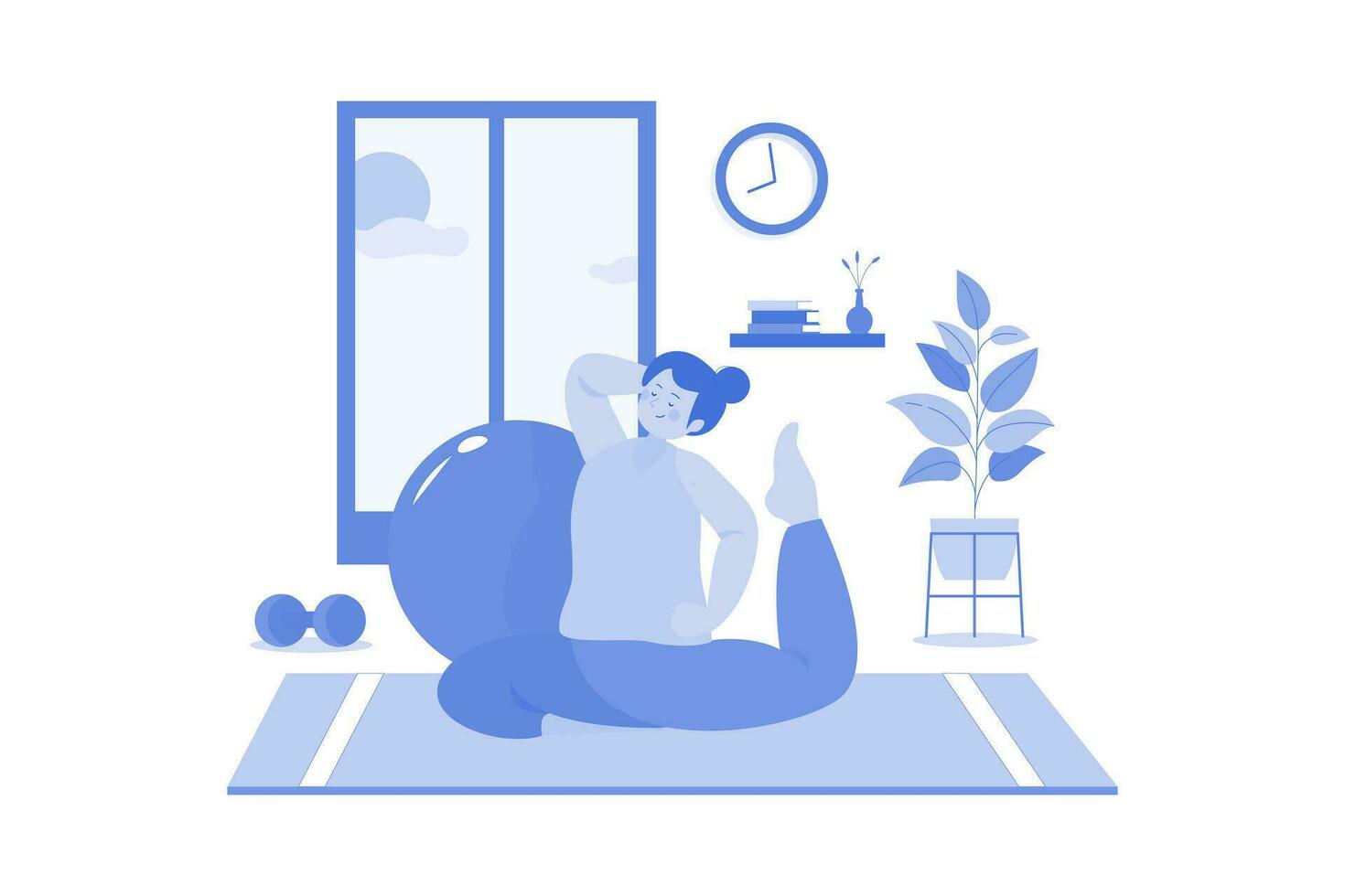Woman doing yoga Illustration concept on a white background vector