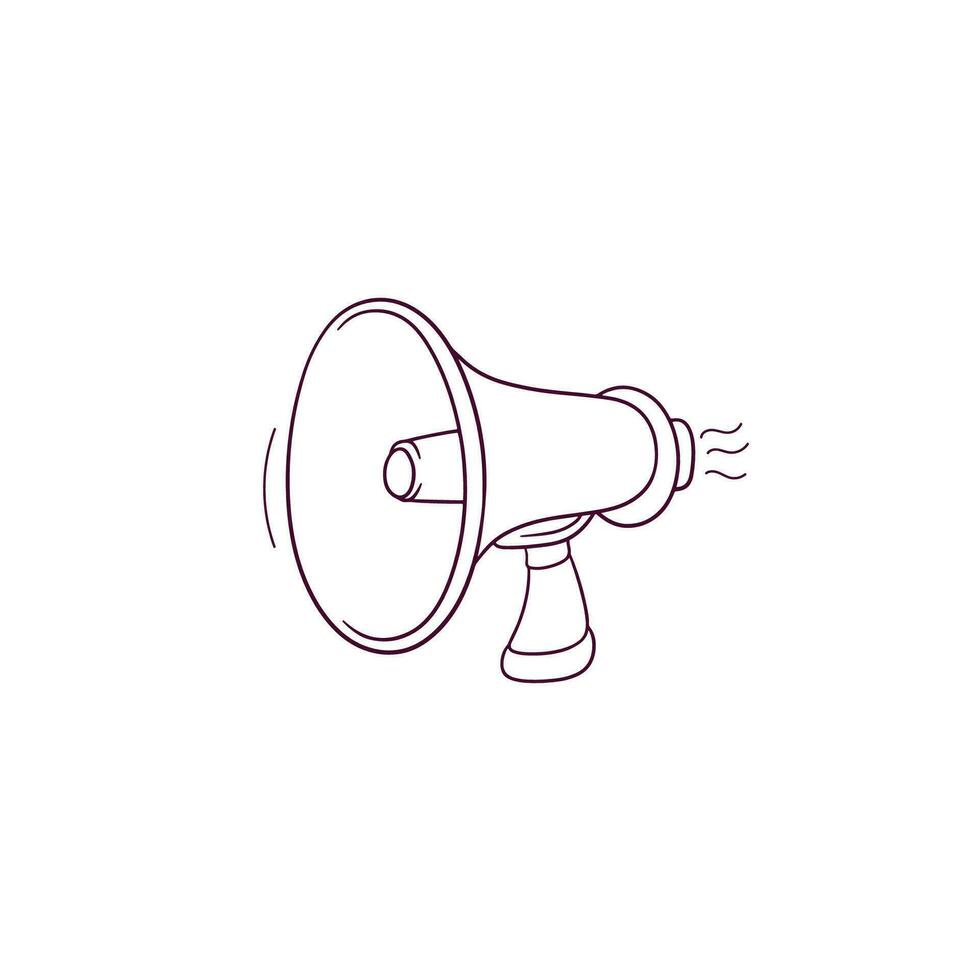 Hand Drawn illustration of loudspeaker icon. Doodle Vector Sketch Illustration