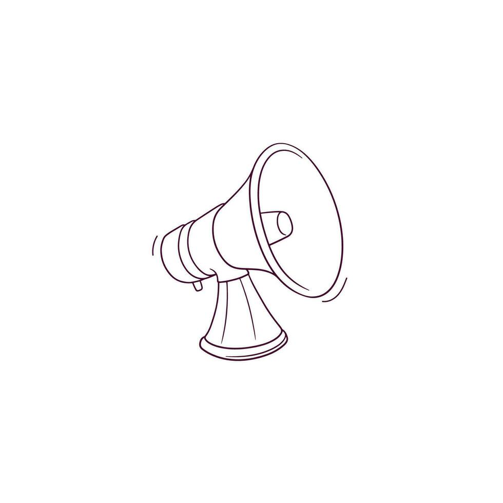 Hand Drawn illustration of megaphone icon. Doodle Vector Sketch Illustration