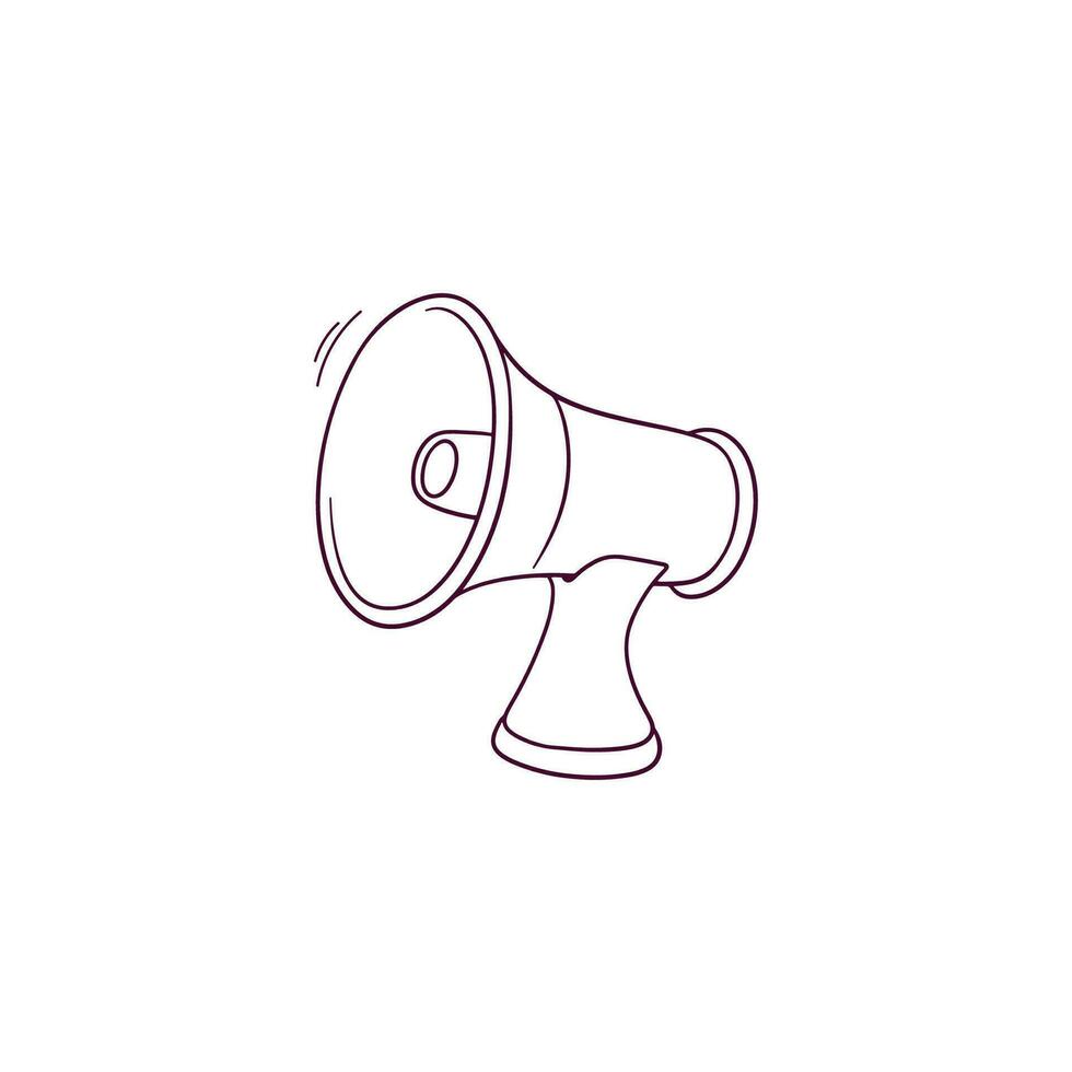 Hand Drawn illustration of loudspeaker icon. Doodle Vector Sketch Illustration