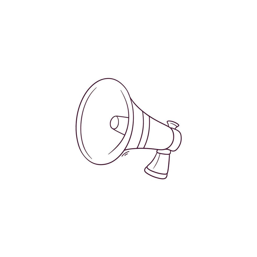 Hand Drawn illustration of loudspeaker icon. Doodle Vector Sketch Illustration