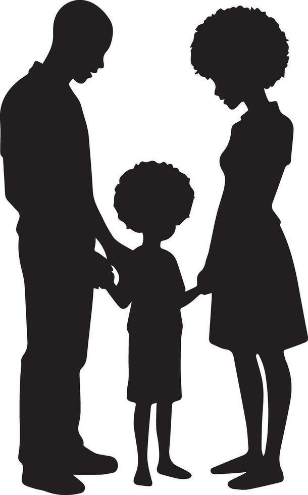 family silhouette isolated over white background editable vector illustration