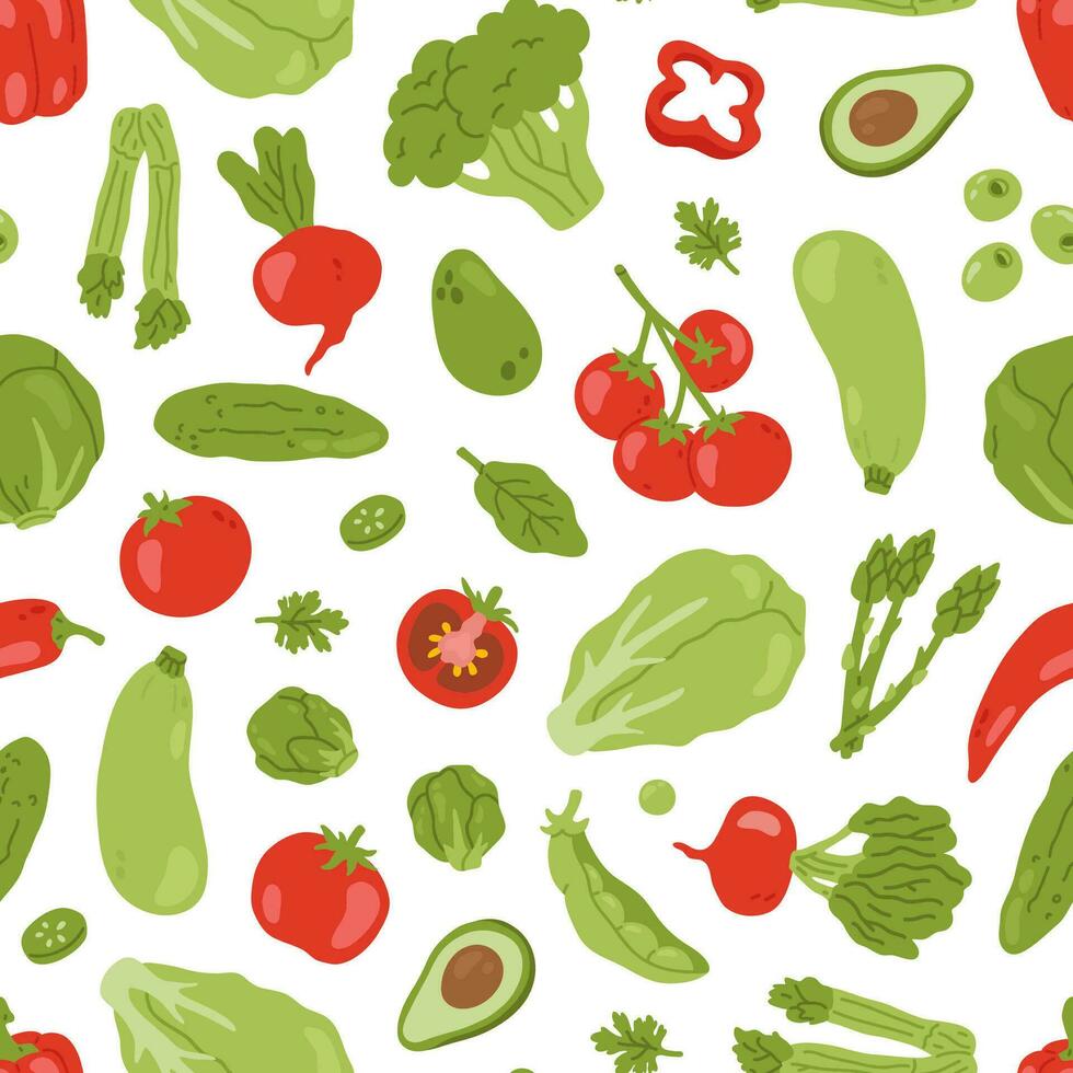 seamless background pattern with vegetables vector