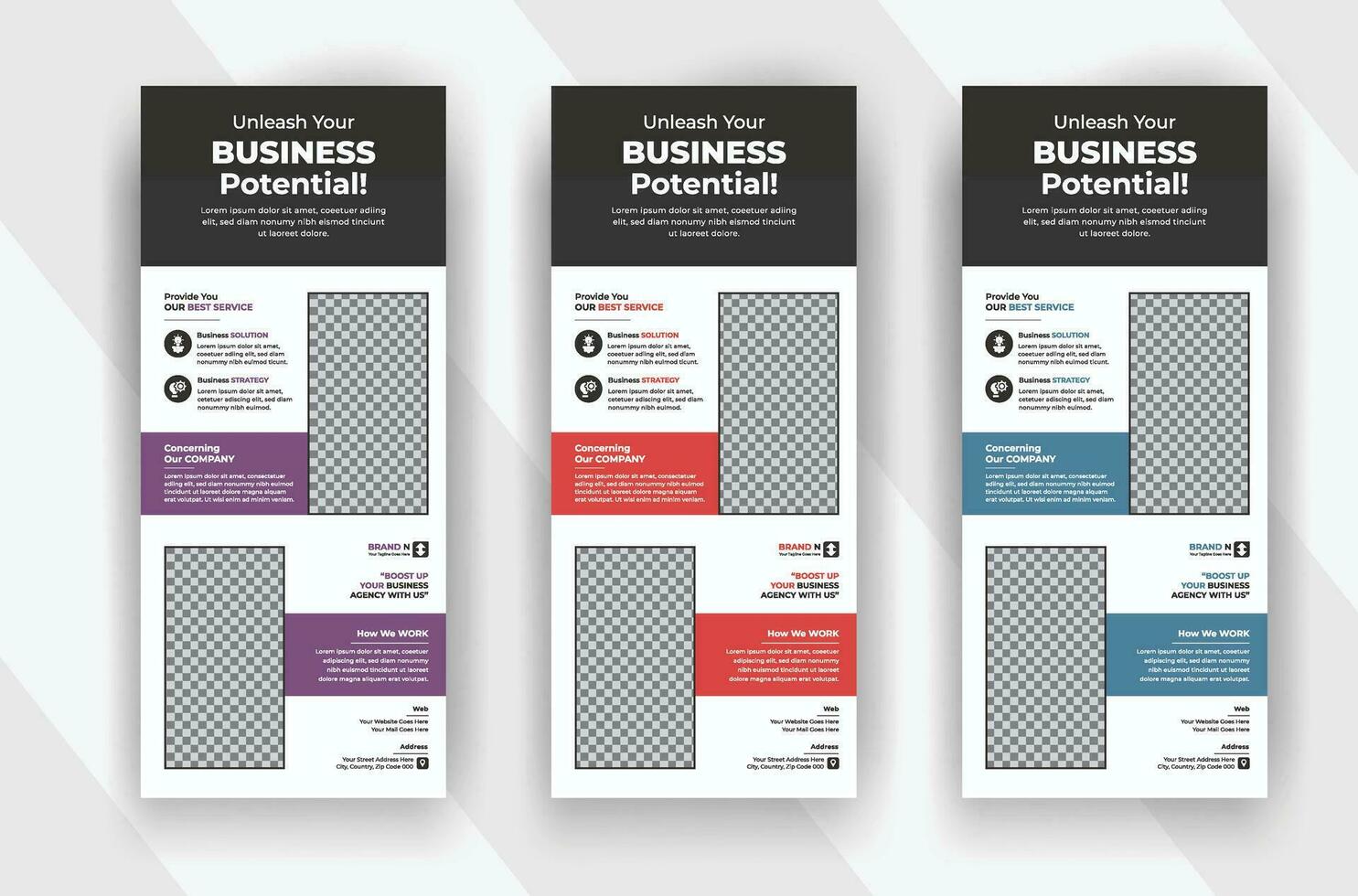 Modern and creative business agency roll up standee banner template vector