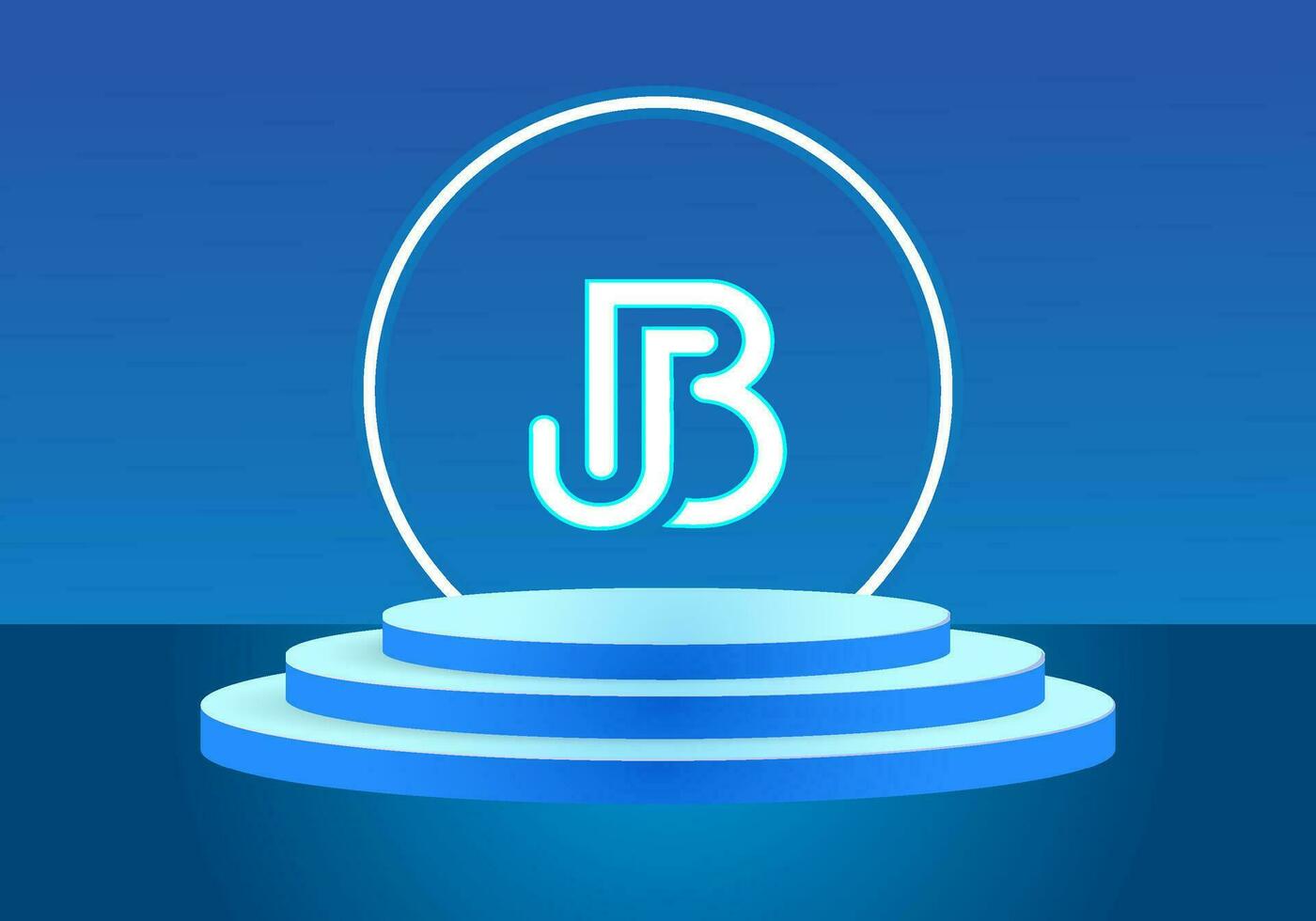 Letter BJ blue logo sign. Vector logo design for business.