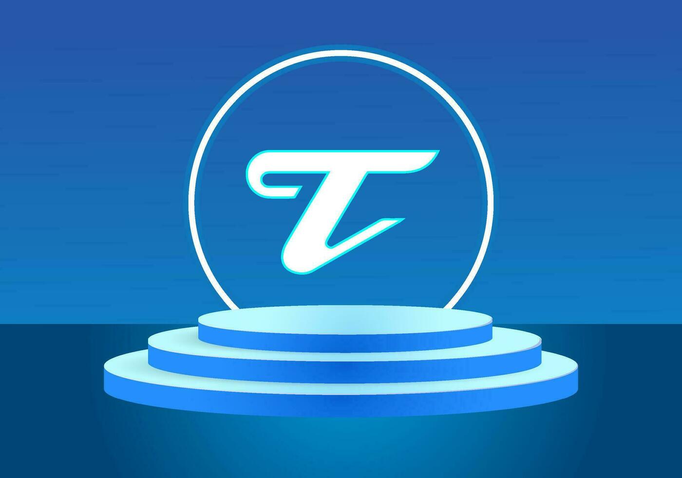 Letter T blue logo sign. Vector logo design for business.