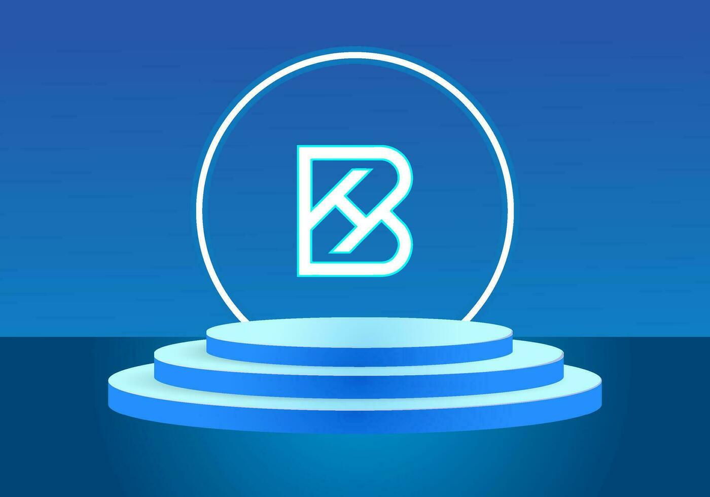 Letter BH blue logo sign. Vector logo design for business.