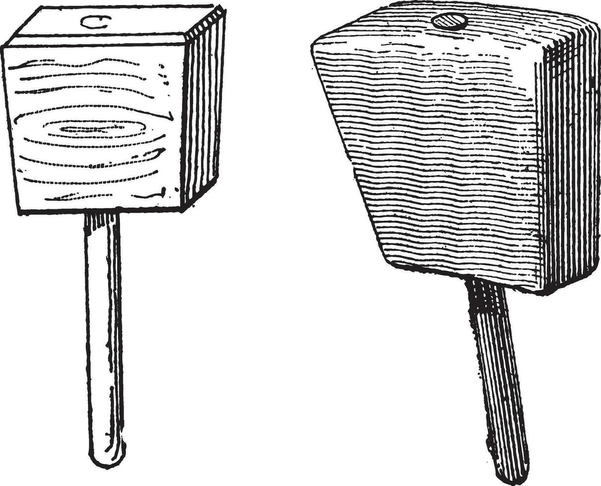 Mallet, vintage engraving vector